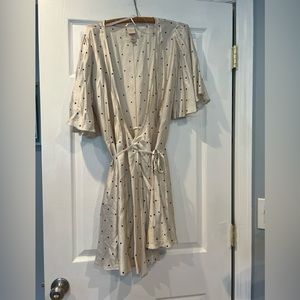 H&M Wrap Polka Dot Dress Cream and Black Size 12